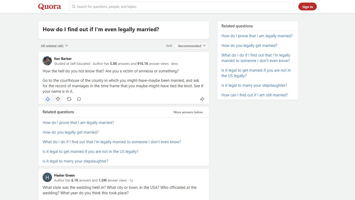 How to find out if I'm even legally married - Quora